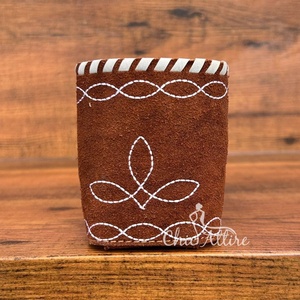 Porte-bouteille de bière en cuir suédé véritable personnalisé de haute qualité pour bouteille de boisson canette de boisson manchons de boisson Coozies pour canettes - Product Image 1