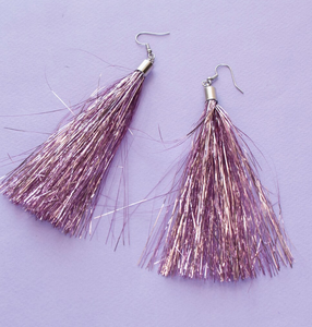 <b>Long</b> Fringe <b>Silver</b> Dangle <b>Earrings</b> Fringe Tassel <b>Earrings</b> - Gold - <b>Long</b> - Product Image 1