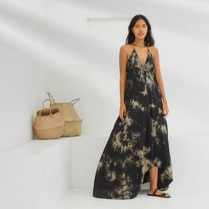 Attractive Women Tie Dye Bohemian <b>Dress</b> Beach Long Sleeveless Maxi Deep V- Neck <b>Sexy</b> <b>Plus</b> <b>Size</b> Summer Ladies Maxi for Women - Product Image 1