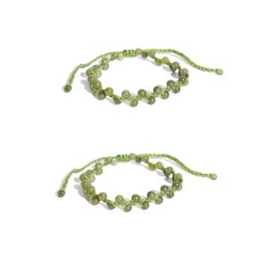 Elegante pulsera de verbena verde para mujer, cordón ajustable de macramé hecho a mano, la mejor joyería con cuentas y detalles artesanales de alta calidad - Product Image 2