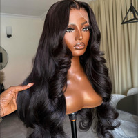 Rambut manusia Brasil penjualan paling laris gelombang tubuh 13x4 renda depan Wig rambut Virgin pemasok populer 13x6 HD renda Wig Frontal untuk WANITA HITAM