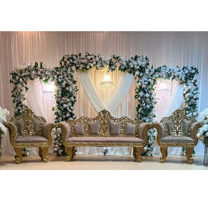 ชุดเฟอร์นิเจอร์เวทีงานแต่งงานแบบอินเดียสำหรับงานปาร์ตี้ขนาดใหญ่ชุดเฟอร์นิเจอร์เวทีแต่งงานแบบเอเชียเฟอร์นิเจอร์ชั้นนำงานแต่งงานเวทีแต่งงานโซฟามหาราชา - Product Image 1