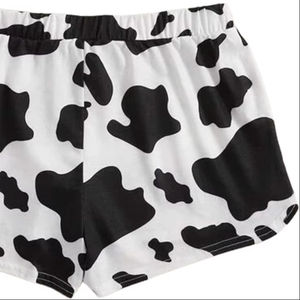 Pantalones cortos de mezclilla entrecruzados de cintura alta para mujer Pierna recta elástica con puños crudos y pantalones cortos de algodón con estampado lavado - Product Image 1