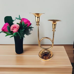 Bougeoir en métal argenté de style nordique romantique pour la décoration de la maison mariage et noël Design géométrique fait à la main en gros - Product Image 3