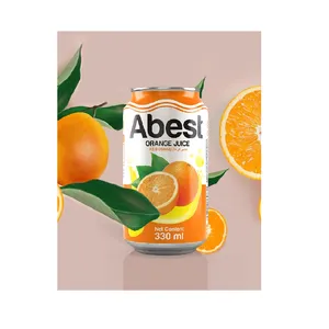 软饮料100% 天然有机橙汁罐装330毫升高品质准备从越南出口