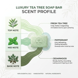 Natural Energy 100% Organic Tea Tree Essential Oil <b>Soap</b> Bar - 100g Premium Cold Processed Anti-<b>Acne</b> Cleansing <b>Soap</b> - Product Image 4