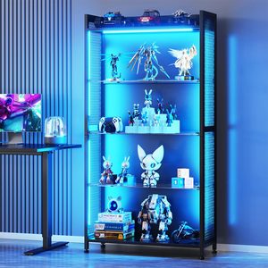 Estantería LED para Sala de Juegos, Ideal para Figuras de Acción y Coleccionables, Estantería Metálica Alta <span class=keywords><strong>con</strong></span> Estantes de Vidrio - Product Image 6