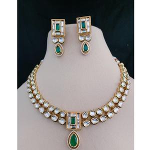 Élégant collier de mariage AC Kundan avec boucles d'oreilles Kundan ensemble de bijoux pour femmes Look royal Kundan boucles d'oreilles pour les fonctions de mariage - Product Image 1