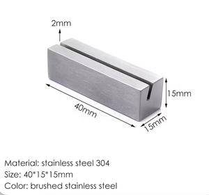 Aluminum Rectangle <b>Table</b> Place <b>Card</b> Holder Stand Durable Minimalist Design for Restaurant Hotel - Product Image 4