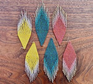 Bestone ต่างหูลูกปัดสีชมพูสไตล์โบฮีเมียนสำหรับผู้หญิง - Product Image 5