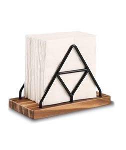 Wooden Napkin Storage1 Pack Black Table Napkin Holder with Black Metal <b>Wire</b> for Indoor Outdoor Home Dining Restaurant Kitchen - Product Image 1