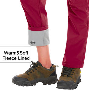 กางเกงซอฟต์เชลล์สำหรับผู้หญิงกางเกงผ้าเนื้อนุ่มใส่สบายกันน้ำซับในขนแกะ - Product Image 4