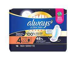 Almohadillas femeninas Always Radiant para mujer, tamaño 4, 60 unidades, absorbencia durante la noche, con alas, perfumadas - Product Image 6