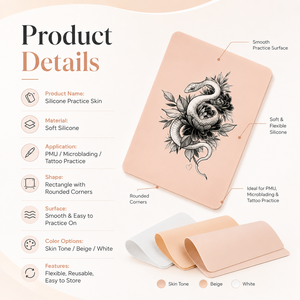 Peau d'entraînement en silicone pour maquillage permanent, double face, pour débutants, accessoires de <span class=keywords><strong>tatouage</strong></span> - Product Image 3
