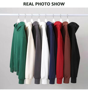 เสื้อฮู้ดขนแกะยูนิเซ็กส์สำหรับฤดูหนาวสีพื้นแบบลำลองโลโก้แบบกำหนดเอง - Product Image 6