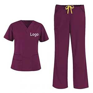 Venta superior Enfermeras Uniformes de hospital Dos piezas Estiramiento Spandex Pantalones Scrubs Traje Enfermería Jogger Mujeres Scrubs Uniformes Conjuntos - Product Image 6
