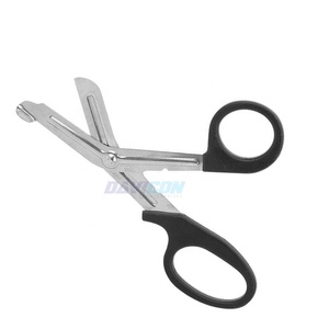 Tijeras para Vendas de Yeso, Instrumento Quirúrgico Manual de Acero con Anillo de Plástico Negro (Autodesechables) - Product Image 1