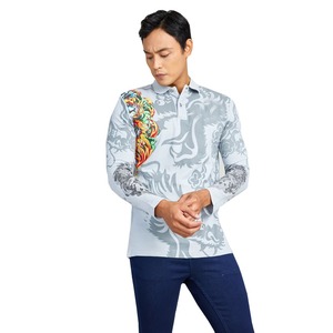 Usine directe polo en polyester imprimé par sublimation personnalisée de haute qualité manches longues séchage rapide sport golf t-shirt polo pour hommes - Product Image 1