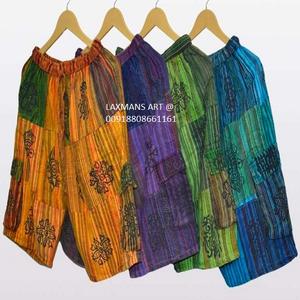 Pantalones cortos de algodón con parche estampado para mujer, pantalones cortos bohemios, pantalones cortos de patchwork, pantalones cortos de rayón, pantalones cortos estampados, pantalones cortos bohemios, pantalones cortos nepalíes - Product Image 1