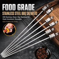 Brochettes de barbecue pliables en acier inoxydable pour camping, pique-nique et grillades en extérieur - Vente en gros
