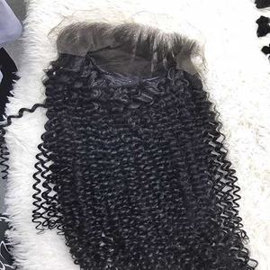 Peluca de cabello virgen recto rizado largo de estilo Premium con extensiones de cabello de peluca frontal de encaje marrón oscuro - Product Image 6