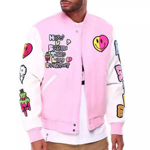 Customizable Men's Blank Varsity Baseball Jacket with Sleeves Logo <b>Hip</b> Hop Training Sport Style Letterman winter jacket - Product Image 1