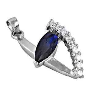 "Platinum Rhodium-Plated Geometric <b>Pendant</b> for Women 925 Silver Sapphire & Diamond Trendy <b>Rose</b> <b>Gold</b> Zircon" - Product Image 2