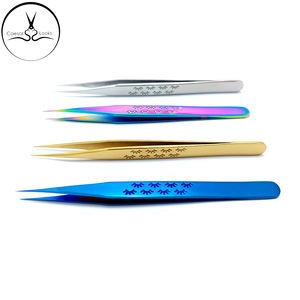 Logo personnalisé volume pince à épiler Extensions de cils or bleu multi couleur faux cils de vison outil de beauté en fibre d'acier inoxydable - Product Image 3