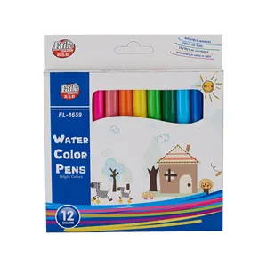 12 couleurs marqueurs lavables eau couleur stylo ensemble papeterie ensemble pour enfants griffonnage