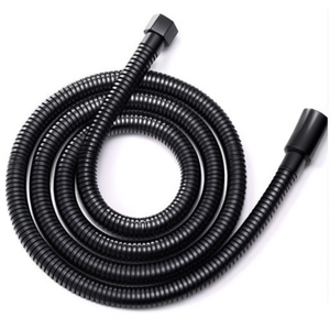 Tuyau de douche 140 cm en acier inoxydable noir, tuyau de raccordement pour salle de bain - Product Image 2