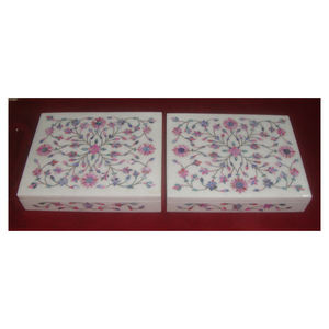 Caja de mármol Paradise Memorial Box Increíble vendedor caliente Caja de joyería con Incrustaciones de nácar de mármol natural para uso multiusos - Product Image 1