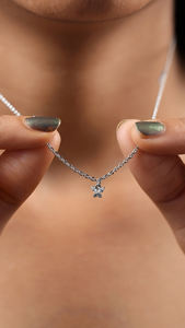 Collier élégant en diamant de laboratoire, or massif 10k 14k 18k, or blanc, jaune, rose, couleur EF, VVS VS, bijoux pour femme, cadeau, mariage, fête - Product Image 2