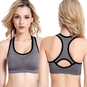 Soutien-gorge de sport pour femme de haute qualité, respirant, à séchage rapide, simple, à maintien élevé, en Spandex/Nylon, couleur unie, personnalisable par transfert thermique - Product Image 3