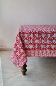 ผ้าปูโต๊ะผ้าฝ้ายพิมพ์ลายดอกไม้แบบแฮนด์เมดโต๊ะรับประทานอาหารสไตล์ฝรั่งเศสสำหรับเทศกาลคริสต์มาสปรับสีได้ตามต้องการ - Product Image 5