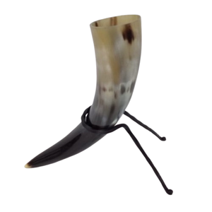 Engraved Viking Drinking <b>Horn</b> Unique <b>Buffalo</b> <b>Horn</b> Handicraft with Animal Style Polished Stand - Product Image 6