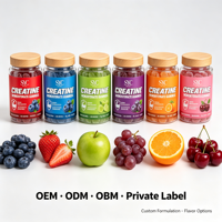SYC Creatine Gummies 60 Permen Kunyah Vegan Suplemen Makanan Pendukung Otot Rumah Kantor Perjalanan OEM ODM Label Pribadi Grosir