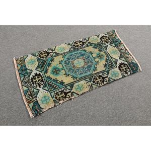 Tapis de 1,5 x 3 pieds, tapis turc vintage, tapis persan bleu - Product Image 4