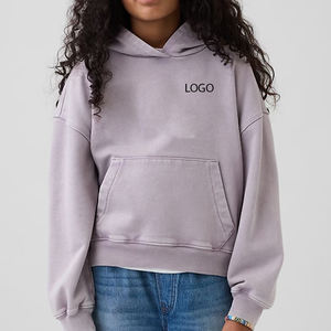 Sudadera con Capucha para Niñas con Hombros Caídos y Bolsillos, Ropa Casual 2026, Diseño Moderno, Servicio OEM para Compradores al por Mayor, Costura de Alta Calidad - Product Image 1