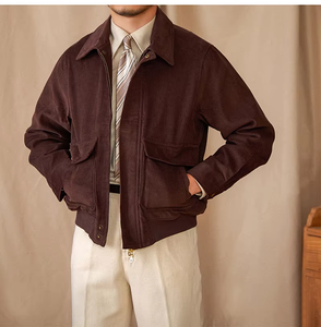 Autumn and Winter Men's Wool/Polyester Nonwoven Plain Dyed Streetwear Warm Handsome High Quality Versatile Casual Jacket - Product Image 4