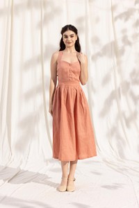 Vestido de algodón de verano para mujer con bordado floral, diseño de moda y decoración de botones, Top transpirable de manga larga para mujer - Product Image 2