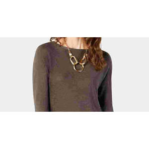 INC International Concepts Maglione casual da donna grigio taglia grande con scollo a barchetta e orlo asimmetrico - Product Image 2