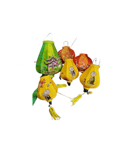 Hoi An linterna de bambú de seda colgante de pared vietnamita para graduación escuela Diwali fiestas bodas hogar festivales jardín regalos - Product Image 4