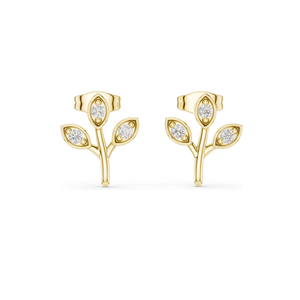 Pendientes Florales con Diamantes de Laboratorio de 0.21 CT para Mujer, Claridad VVS-VS EF, Oro de 18KT, 14KT, 10KT y Plata 925, Oro Rosa, Amarillo, Blanco - Product Image 1