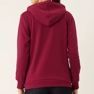 Sweat-shirt à capuche zippé intégral pour femme, hiver, logo personnalisé OEM, marque privée, vente en gros, molleton lourd, streetwear - Product Image 2
