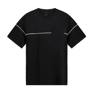 Lo último 100% algodón Jersey negro uso diario verano camiseta frontal pecho bolsillo de gran tamaño hombres camiseta verano Casual camisetas - Product Image 1