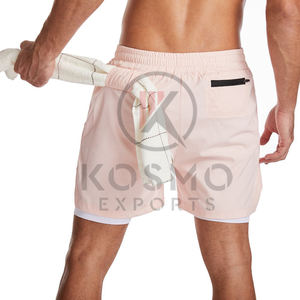 กางเกงขาสั้นออกกำลังกายผู้ชายผ้าโพลีเอสเตอร์แห้งเร็วแบบลำลองขายส่ง พร้อมโลโก้สั่งทำพิเศษ กางเกงกีฬาวิ่งมีกระเป๋าสำหรับออกกำลังกาย - Product Image 2