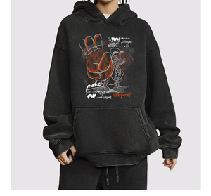 เสื้อสเวตเตอร์แบบบล็อกสีทึบขนาดใหญ่เสื้อมีฮู้ดลำ100% ผ้าฝ้ายปักลายพิมพ์โลโก้แบบกำหนดเองซักได้ - Product Image 3