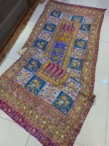 2024 Handmade Silk <b>Shawls</b> With Mirror Work Fully Heavy Embroidery Casual & Party Wear Punjabi <b>Women</b> Dupatta Chadar <b>for</b> Lady Girl - Product Image 2