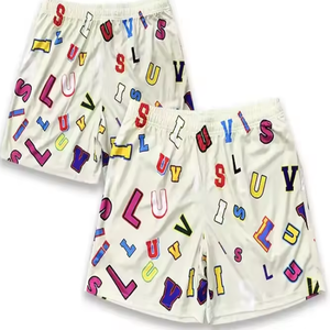 Pantalones cortos de motorista de baloncesto de malla de poliéster personalizados de alta calidad para hombres Pantalones cortos de bolsillo de gran tamaño con patrón de leopardo - Product Image 2