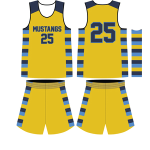 Ensemble maillot et short de basketball pour hommes, couleur jaune, respirant, imprimé, couleurs et logo personnalisés, vente en gros, uniforme en mesh - Product Image 4